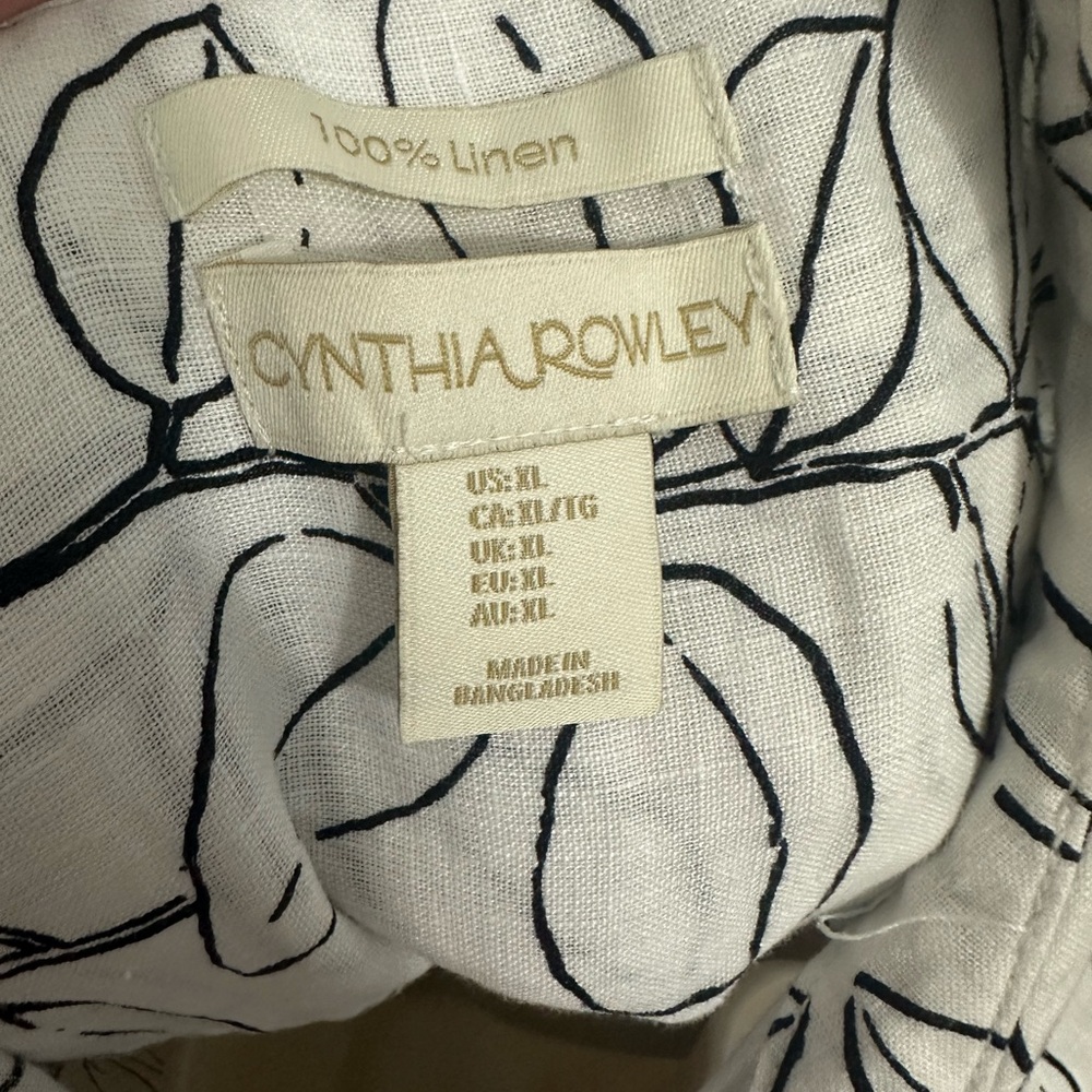 Women’s Cynthia Rowley Black and White Leaf Print tunic dress - Picture 2 of 6
